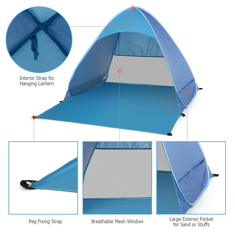 Cheap Goat Tents Lixada Automatic Instant Pop Up Beach Tent Lightweight Outdoor UV Protection Camping Fishing Tent Cabana Sun Shelter   